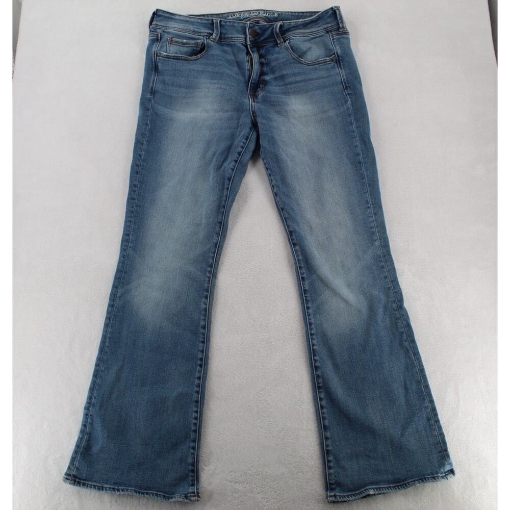 American Eagle Jeans Womens 12 Blue High Rise Kick Bootcut Stretch Denim Flare